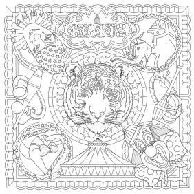 Dessins foulard - 90 x 90 cm