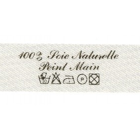 Sew-on label - 100% Soie Naturelle Peint Main + Washing symbols