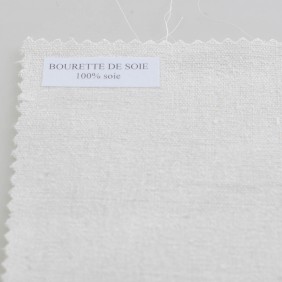 Tissu de Soie Ecru Bourrette - Au mètre