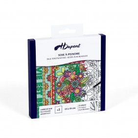 Outlined Square Scarf - Ponge 9 silk