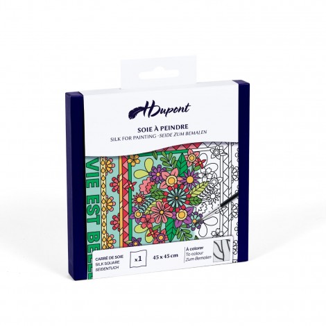 Outlined Square Scarf - Ponge 9 silk