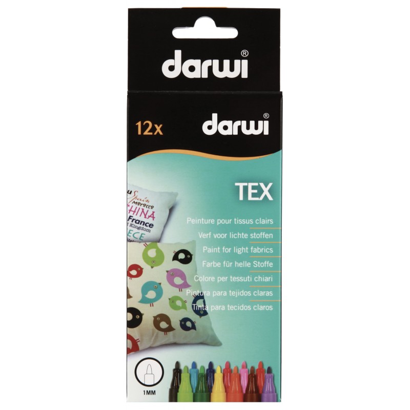 Marqueur pour textile clair Darwi Tex feutre. Fixation, au fer à repasser